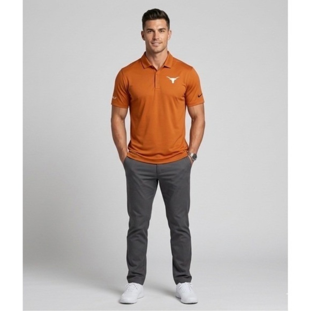 Texas Longhorns Nike Golf Dri-FIT Polo Shirt Mens Large Performance Burnt Orange